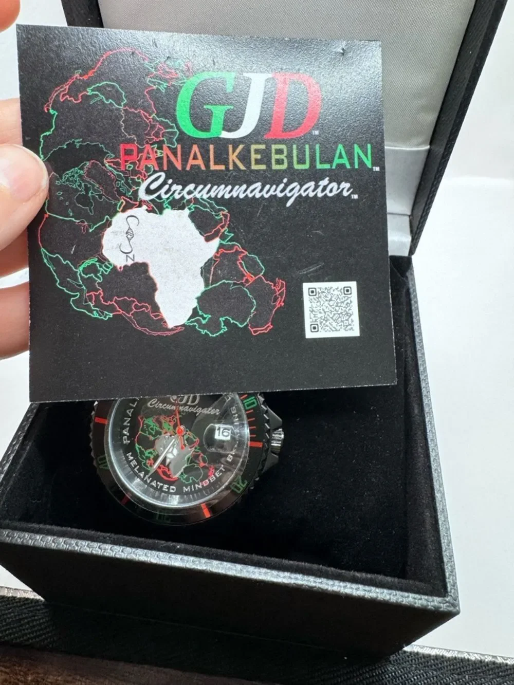 Pan-Alkebulan Circumnavigator Watch Melanated Mindset Black Stainless Steel Box